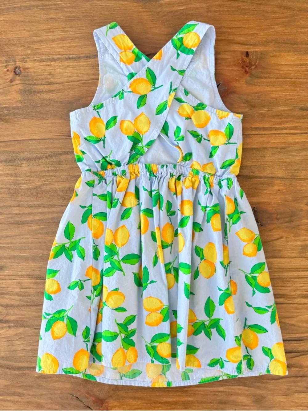 GAP Blue Lemon Print Crossback Dress Size XS/4-5